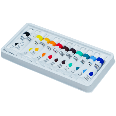 Acuarela tempera acrilica pentru pictura 12 culori x 12 ml, Adison